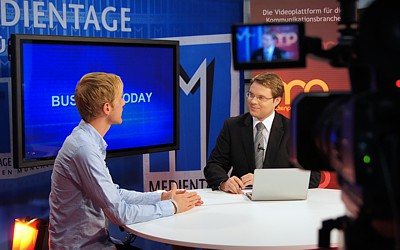 medienportal.tv Studio auf den MEDIENTAGEN MÜNCHEN mit Sebastian Schuster